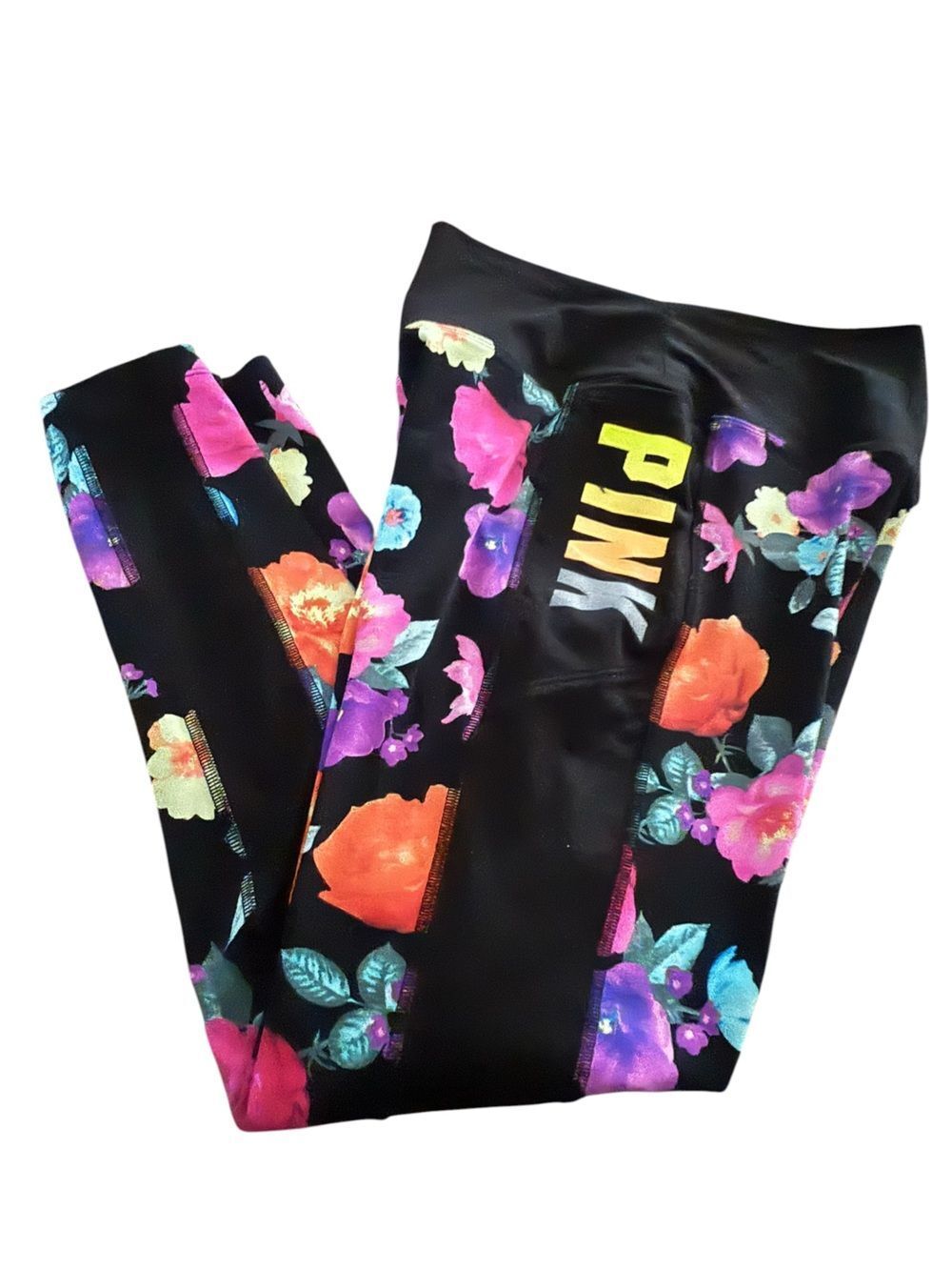 PINK Victoria’s Secret Ultimate Legging Floral Black Women’s size Medium